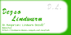 dezso lindwurm business card